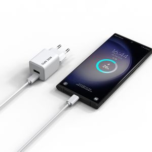 PPS 33W Pd3.0 GaN Tech Fast Wall Charger Adapter 1C1A 2 Ports Qc3.0 Mini USB C Mobile Phone Charger Type c 30W PD20W