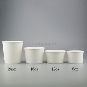 Biodegradable Custom Print Take Out Fast Food Soup Paper Cups Disposable Noodles Kraft Paper Soup Cups Bowls With Lids
