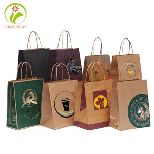 Cheap Recycled Twist Handle Logo Bag Gift Paper Bag Blank Printing Brown Kraft Socks Paper Bag String Handle for Food Packaging