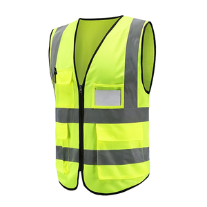High Visibility Soft Outdoor Work Pockets Yellow Reflective Safety Vest Clothes Reflective Security Jacket