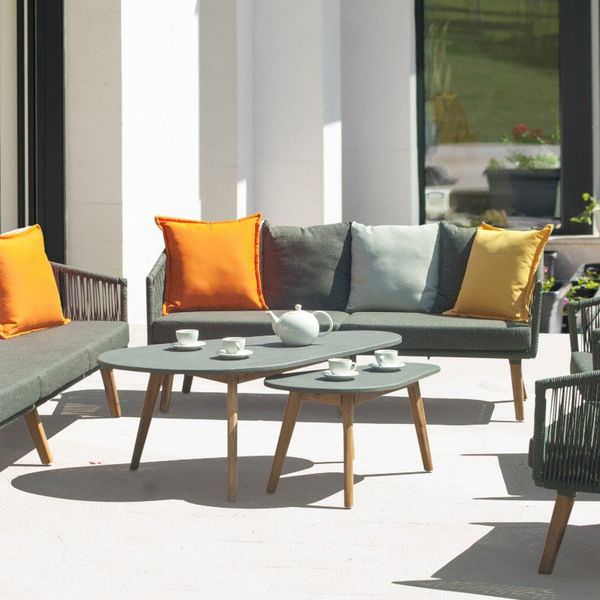 ALUMINIUM, PP ROPE AND WOOD