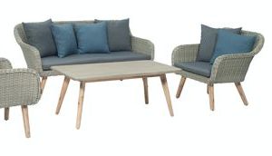 ALUMINIUM, PE WICKER AND WOOD