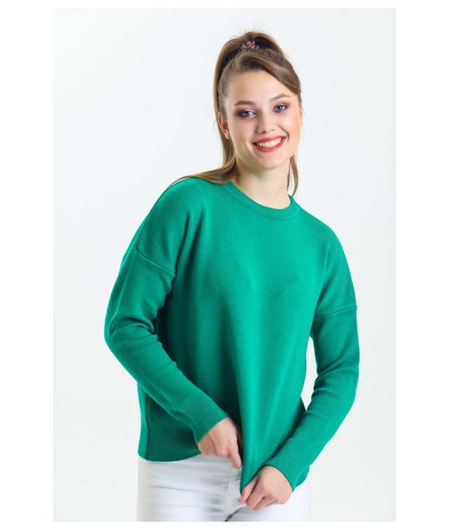 Women's Elegant Jacquard Loose Long Sleeve Jumper for Autumn Winter Solid Knitted Pullover Crew Neck Versatile Casual Letter Top