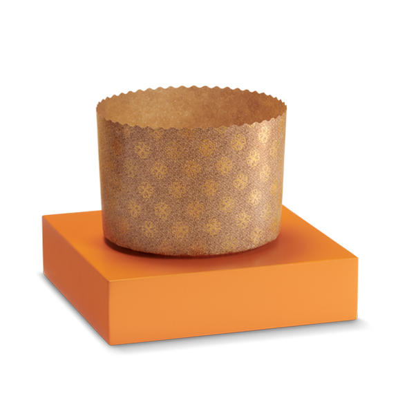 Stampo panettone alto – Carta standard stampa fiori oro