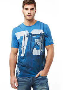 Men's Blue Graphic T-shirt