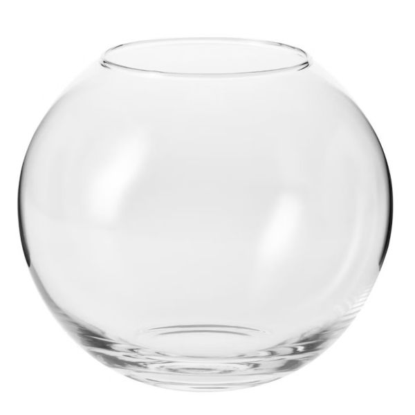 Round Clear Glass Sphere Vase - 7.9 in (20cm) Height - Handmade - B2B Wholesale Offer - Home Decor - Krosno Glass