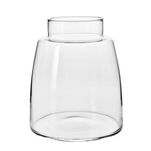 Elegant Stable Base Clear Glass Jar Vase - 10.6 in (27 Cm) Height - B2B Wholesale Offer - Home Decor - Krosno Glass