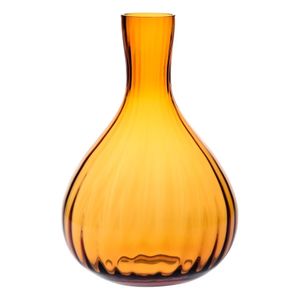 Amber Bottle-Shaped Vase, Optical Effect - 18.5 in (47 Cm) Height - Handmade - B2B Wholesale Offer - Home Decor - Krosno Glass