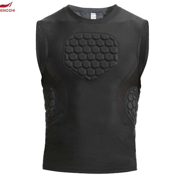 Custom Men Kids Sport Protective Tank Top Basketball American Football Padded Compression T Shirts Padded Sleeveless Shirt