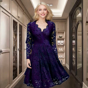 Lady's lace dress purple