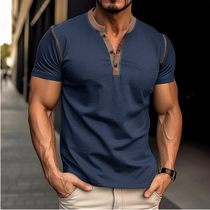 Men's henley crewneck top