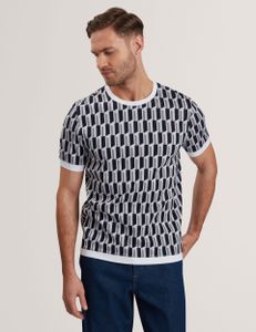 Short sleeve jacquard stripe geo t-shirt