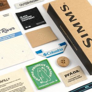 paper hang tags, stickers, plastic packaging, labels, and instructional materials