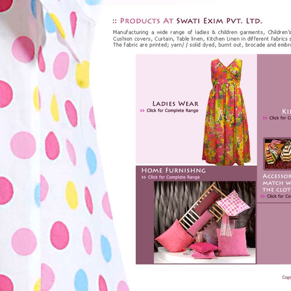 ladies garments, children's garments, home furnishings