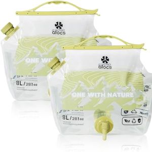 Alocs 2 Pack Collapsible Water Bottles Bag, 2.1Gallon Dual-Tap Water Storage Bag, BPA Free Water Container for Camping, Hiking