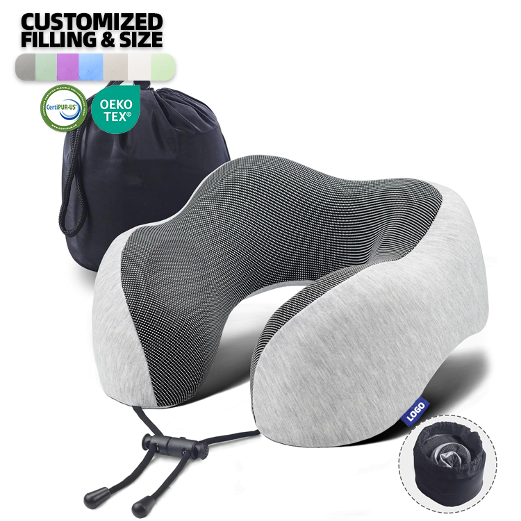 2024 new neck pillow travel neck pillow airplane Wholesale Custom With Logo Orthopedic Memory Foam Neck Support Travel Pillow