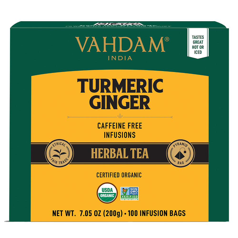 Turmeric Ginger Herbal Tea Tisane, 100 Count