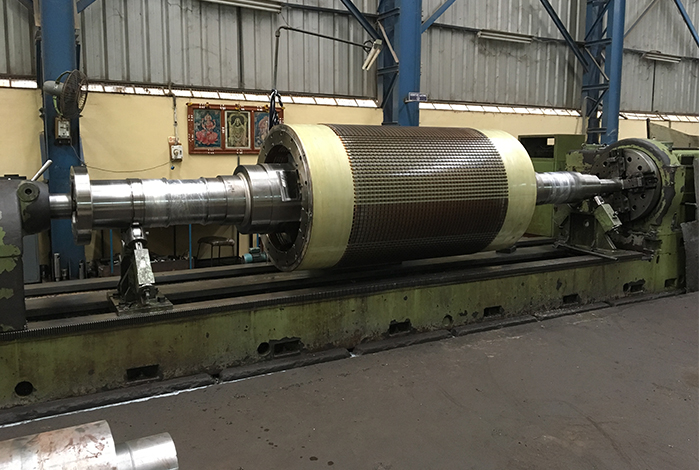 Large Motor/Generator Rotor Assembly with Shaft