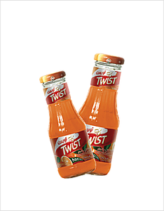 Twist Glass Bottle Orange & Carrot Nectar