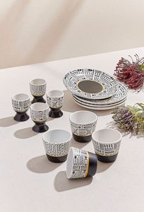 Tribe 2 Seramik Tabak Siyah Beyaz