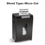 Comix S4210M paper shredder 10 sheets 2*15mm 25L UK