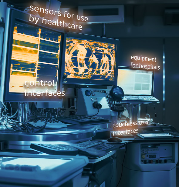 Medical Devices (Sensors, Hospital Equipment, Control Interfaces, UVC light sanitization)