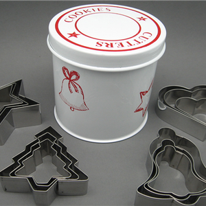 Stainless Steel Cookie Cutters with Storage Tin