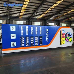 Outdoor Standing Gas Station Advertising Pillar ACP Pterol Price Message Sign Board Pylon Digital Price Totem Signage