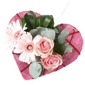 Bouquet holder heart shape conical Ø20cm pink 300 10pce/bundle