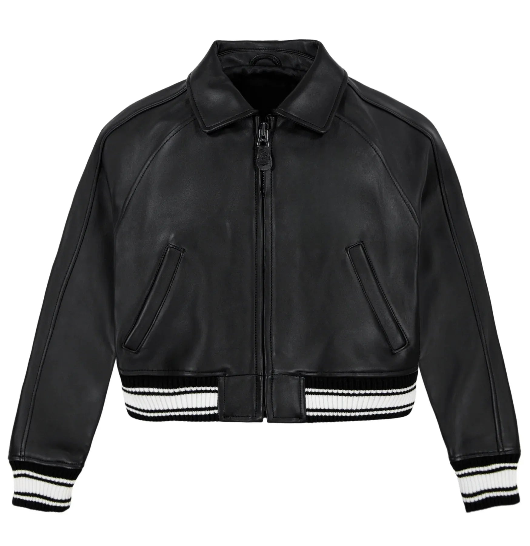 SKS Wholesales® Wholesale Black Cropped Avirex Leather Jacket