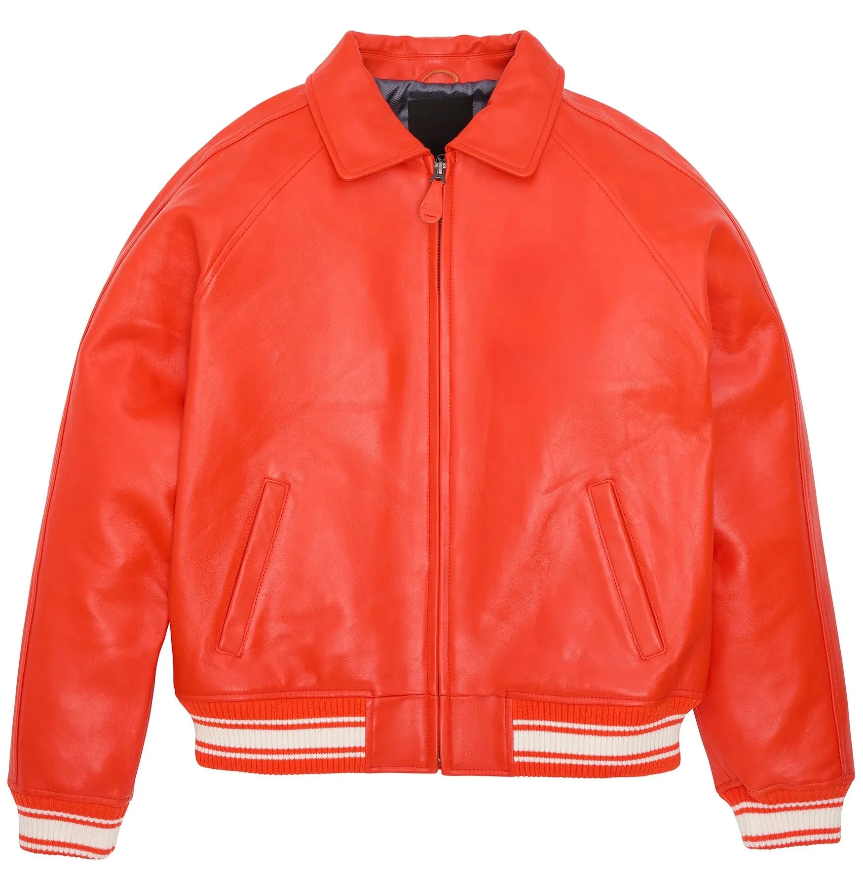 SKS Wholesales® Wholesale Avirex Orange Leather Jacket