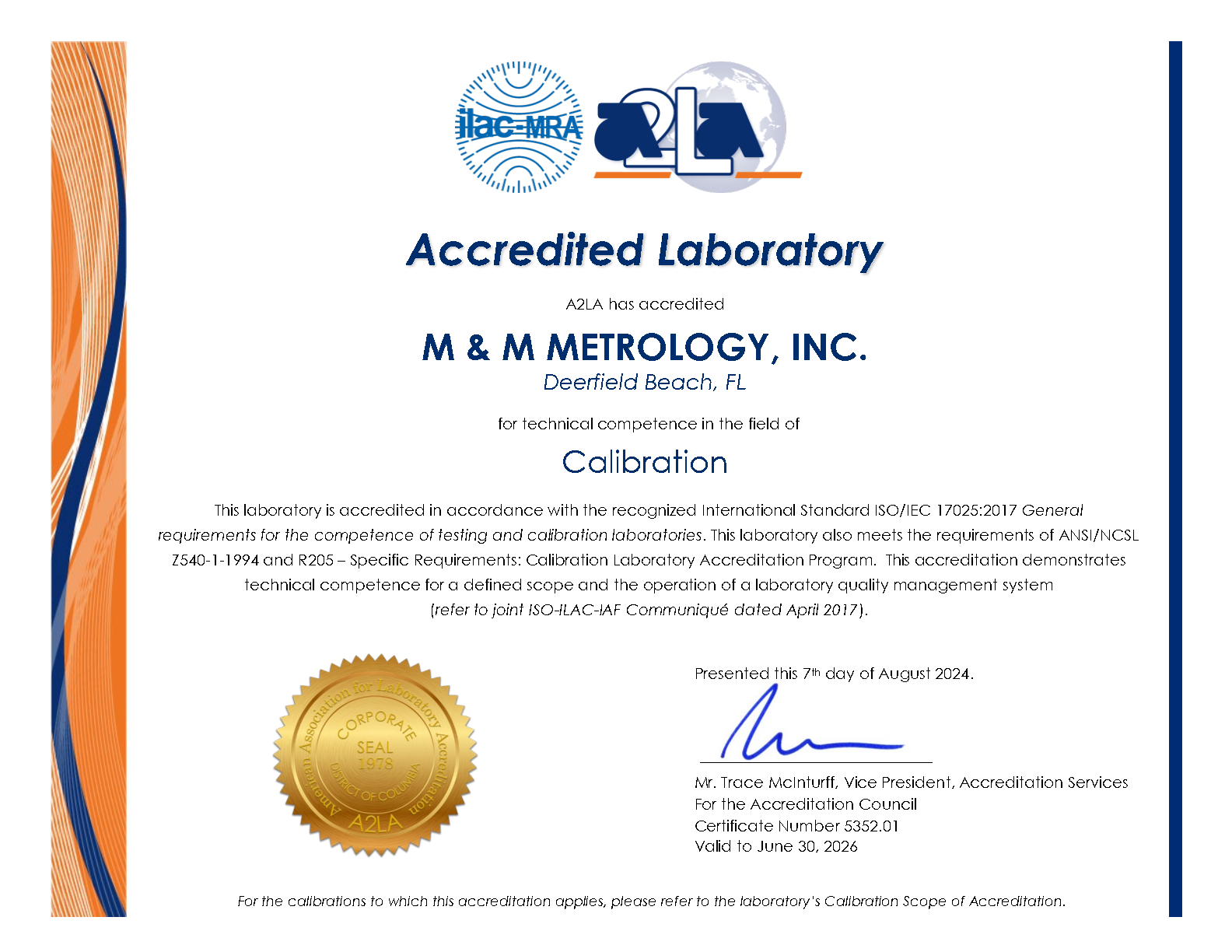 M & M Metrology, Inc. logo
