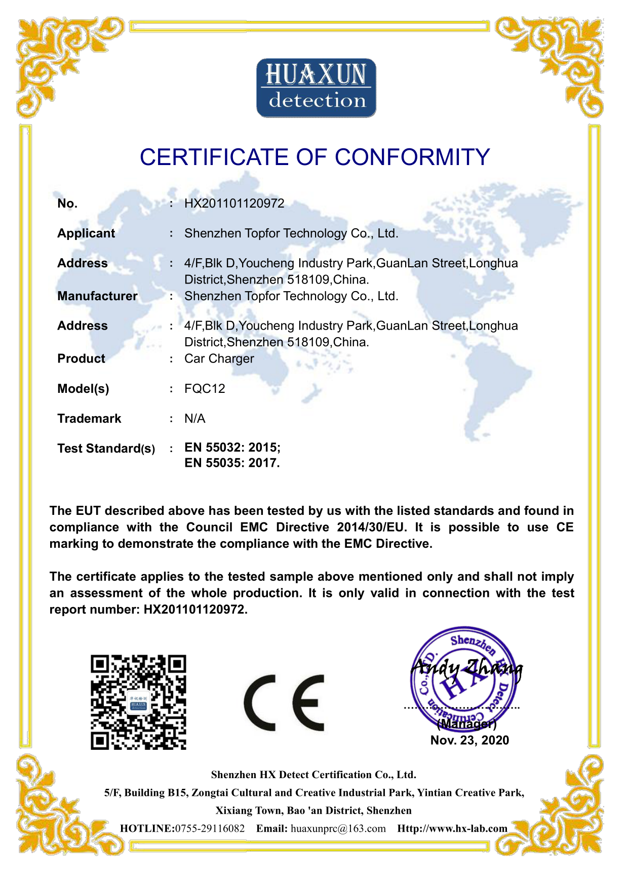 Shenzhen TopFor Technology Co., Ltd. Wireless Charger