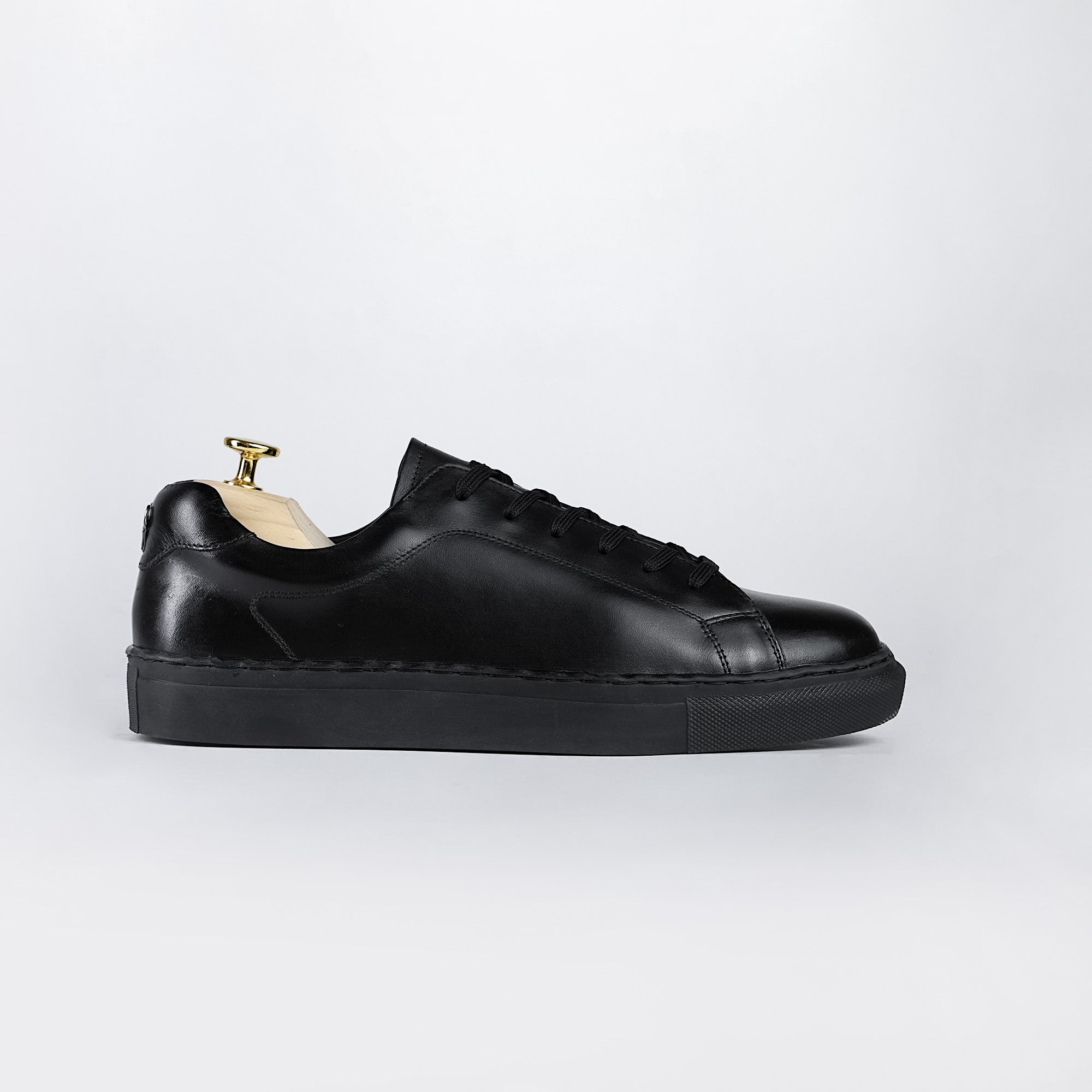 Piel Cuero Piel Cuero Genuine Leather Sneakers - Handcrafted Black Trainers