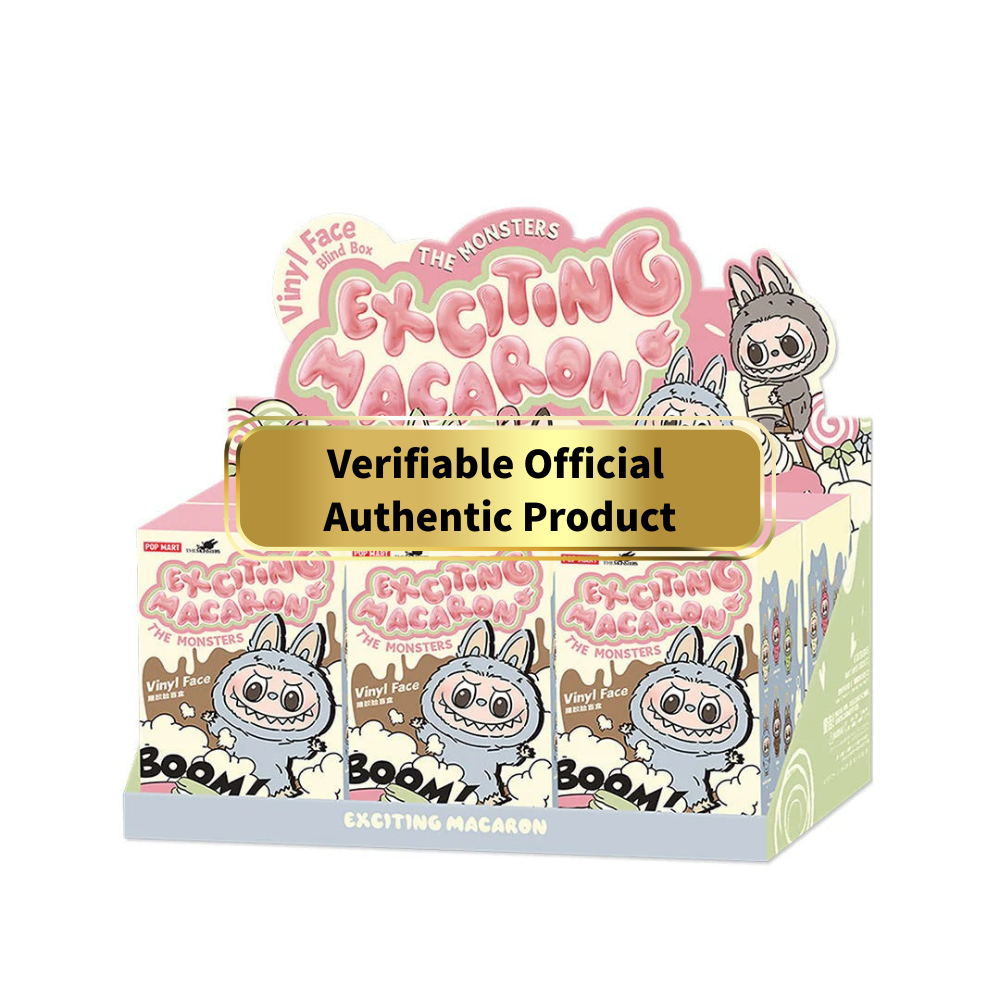 Shenzhen Fun Party Trading Co., Ltd. Certified Popmart Labubu Exciting V1 Macaron Collectible Plush Toy Model Display Scene...