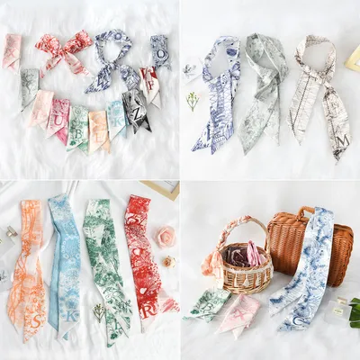 Yiwu Dely Import & Export Co.,Ltd Wholesale Women's Accessories Small Streamers Silk Scarf Holiday Gift Decorative Strap