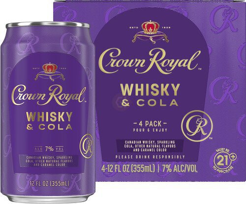 WB Liquors & Wine Crown Royal RTD Whisky & Cola Cocktail 4PK Cans