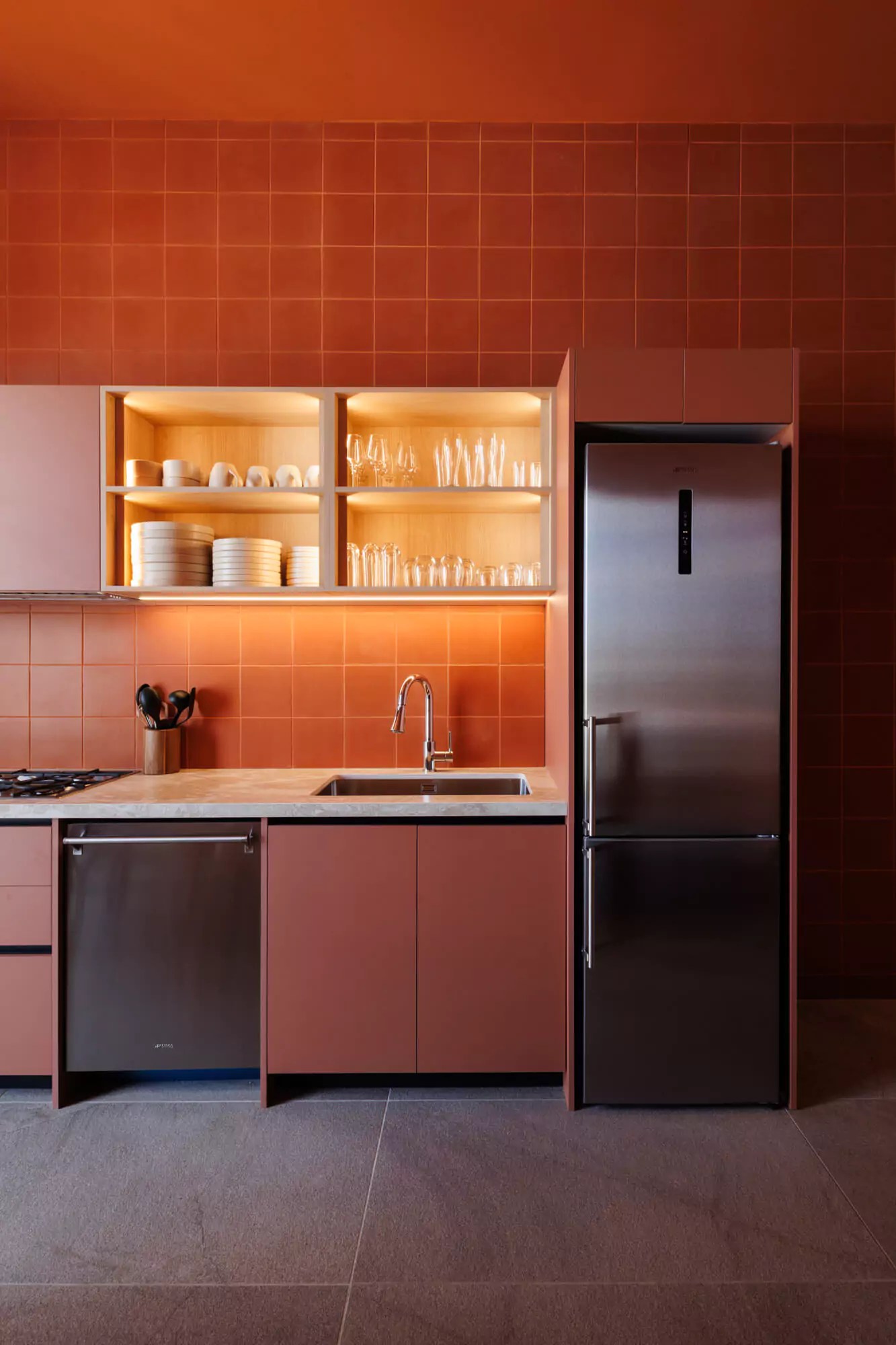 Amalia Building (Red) Custom Kitchen