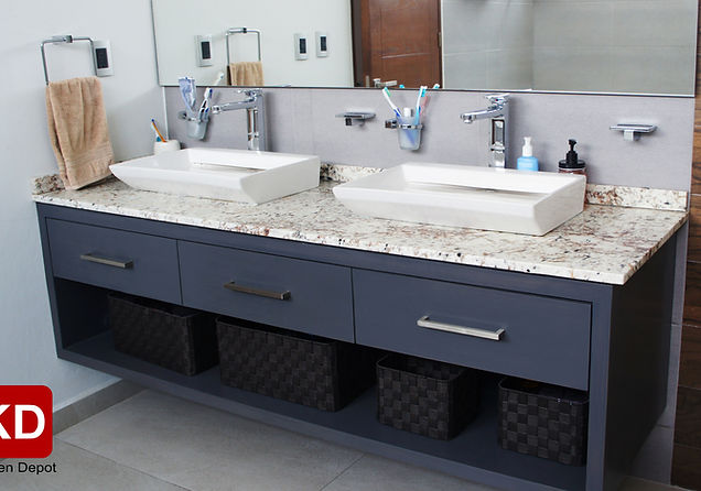 MUEBLE DE BAÑO - Acabado chapa de encino gris