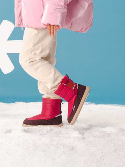 Kid's barefoot snow boots Ailo Kids - Berry