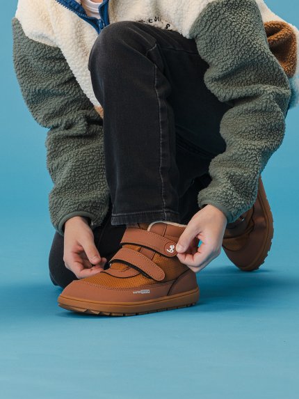 Kids winter barefoot boots Zippu Kids - All Brown