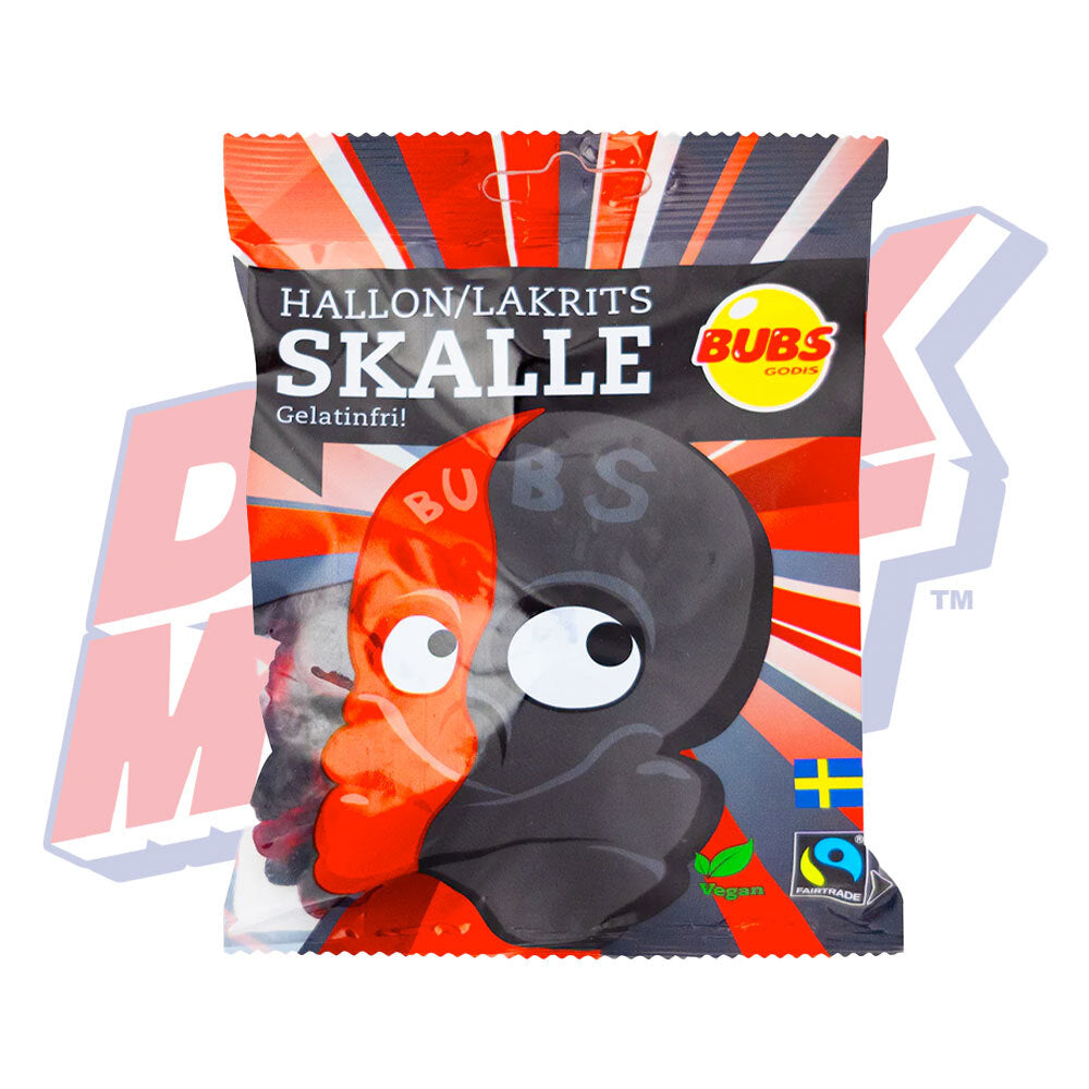 Bubs Godis Raspberry Liquorice Skull Candy