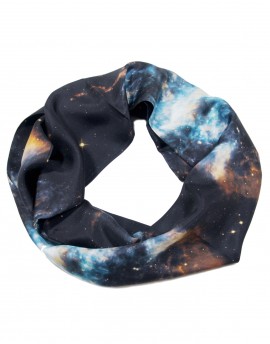 Fibra Creativa Large silk scarf Blue Nebula