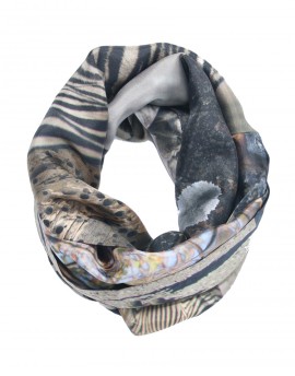 Fibra Creativa Silk infinity scarf Etosha Zebras