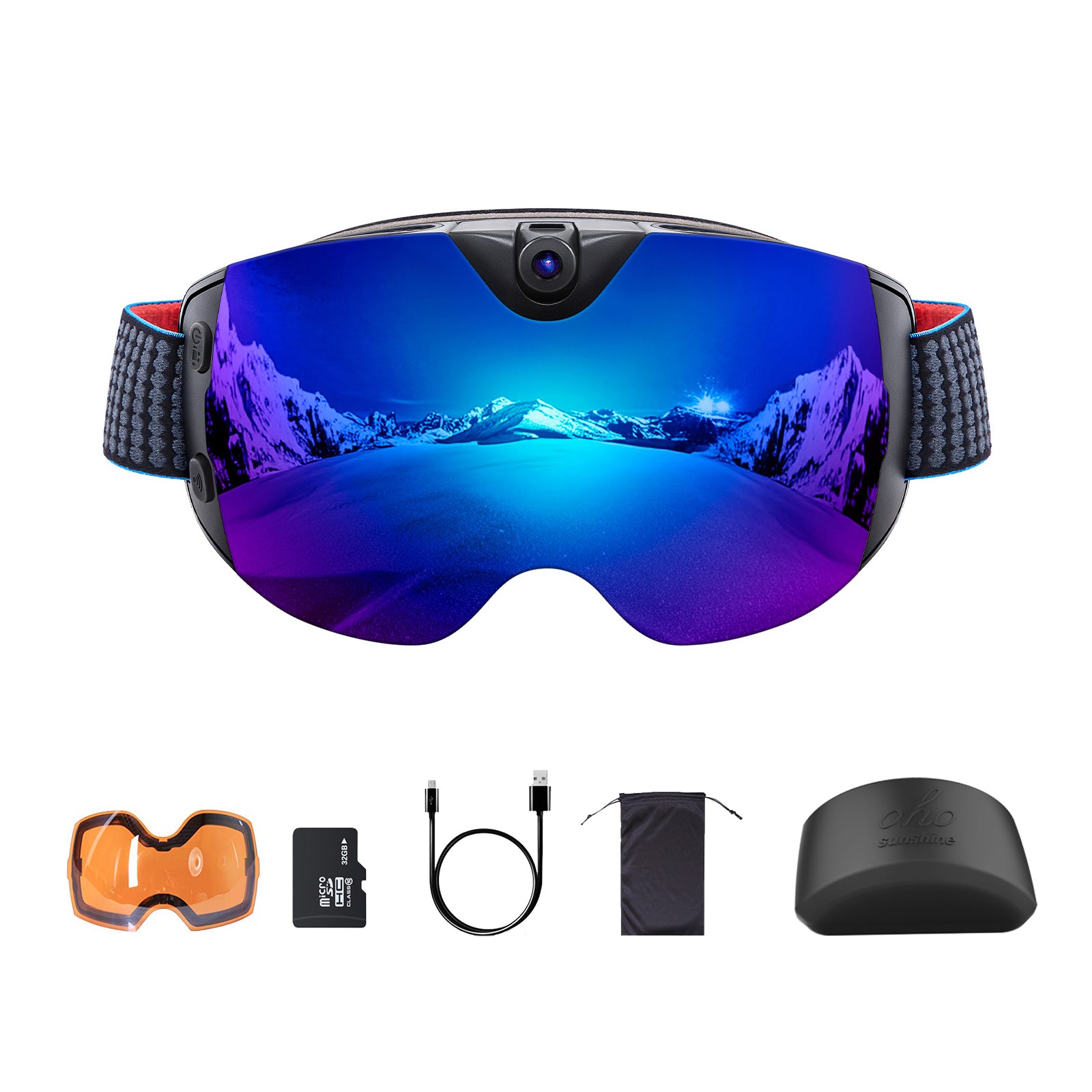 Shenzhen Langzhiyin Electronic Co., Ltd OhO Sunshine Skyshot Smart Ski Goggles with Camera - 4K & 24M Anti-Fog