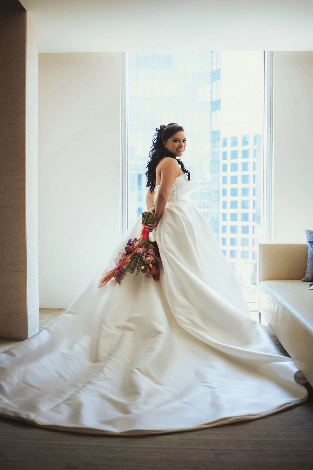 A.Cherie Couture Bride Mexico City Custom Mikado wedding dress