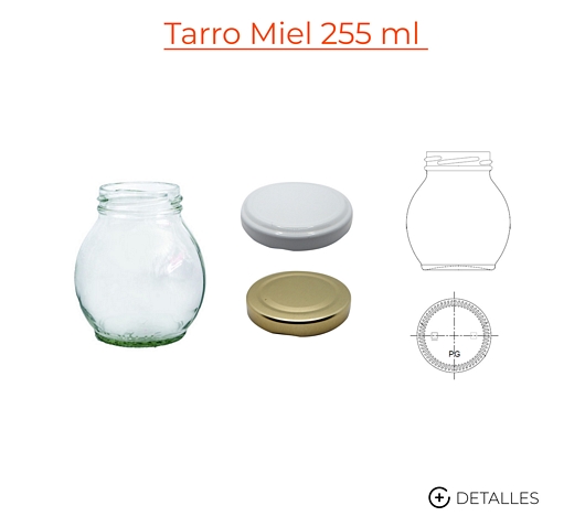 Logarmex Envases de Vidrio Tarro Miel 255 ml / 8.62 oz