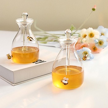 Hejian Zhongxu Glass Products Co., Ltd. Food Grade Kitchen Storage Glass Sealed Jar Household Use Covered Glass Honey Jar Canned...