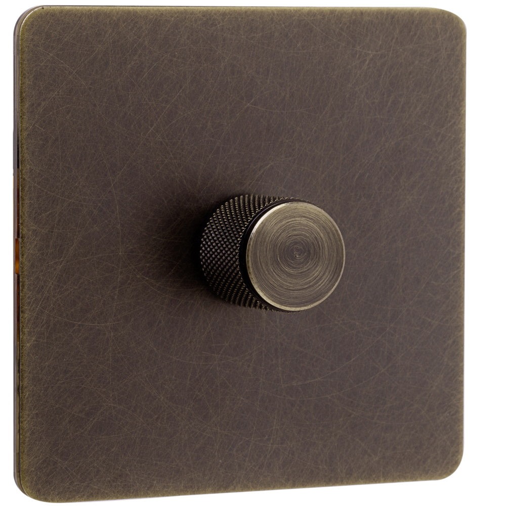 Screwless Antique Brass Dimmer Switch - 1 Gang - The Georgian