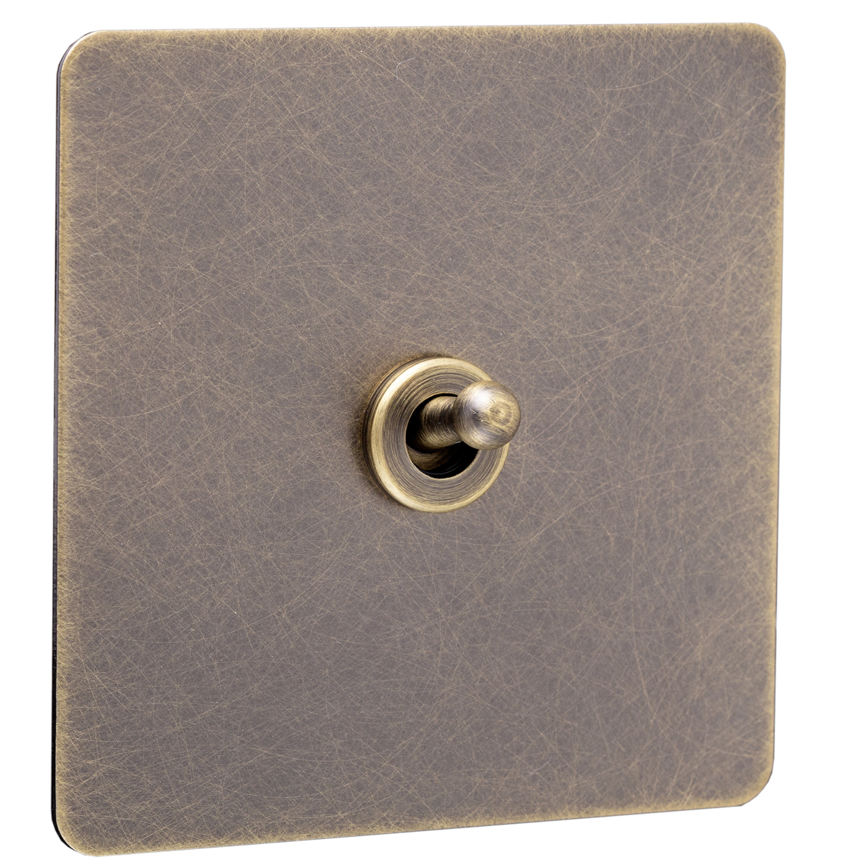 Screwless Antique Brass Intermediate Toggle Switch - 1 Gang - the Georgian